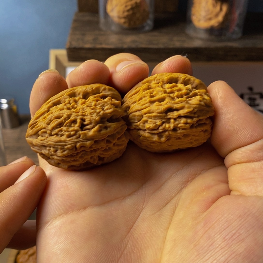 文玩核桃把件高炮 凹底 拉丝 全品南疆