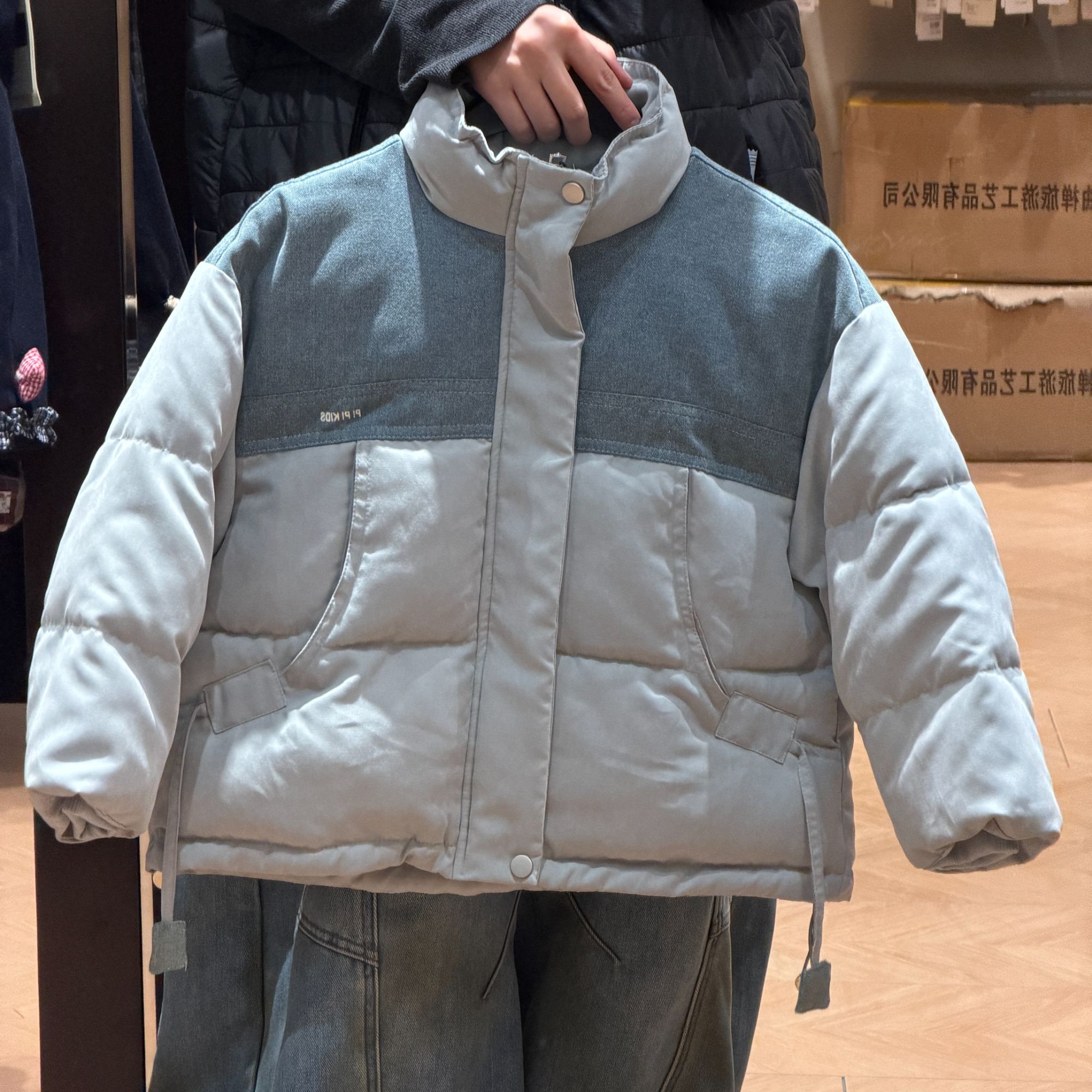 2025冬季连帽加厚棉服男女童韩版上衣儿童外套0041