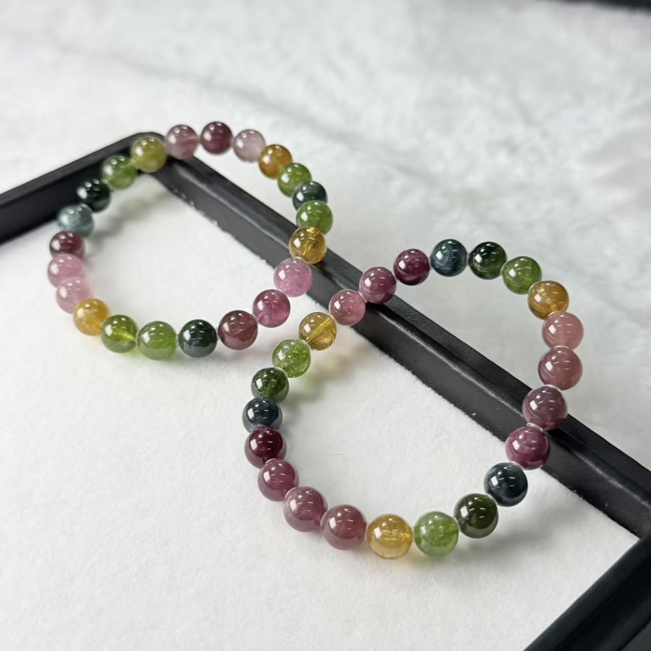 【睿泽赏宝】碧玺彩虹手串 多样性发一/有瑕 7-8mm KL0200028