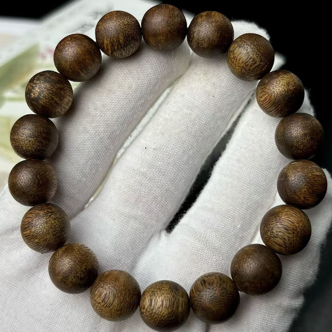 沉香【剑心沉香】12mm棋楠圆珠单圈手串佛珠 多样性发货