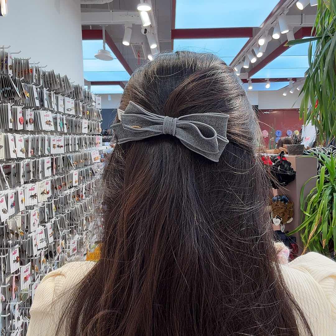 布艺铁合金蝴蝶结弹簧夹1