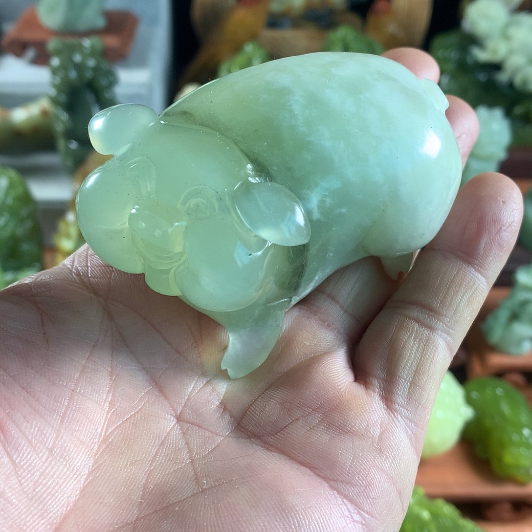 岫玉手把件未镶嵌