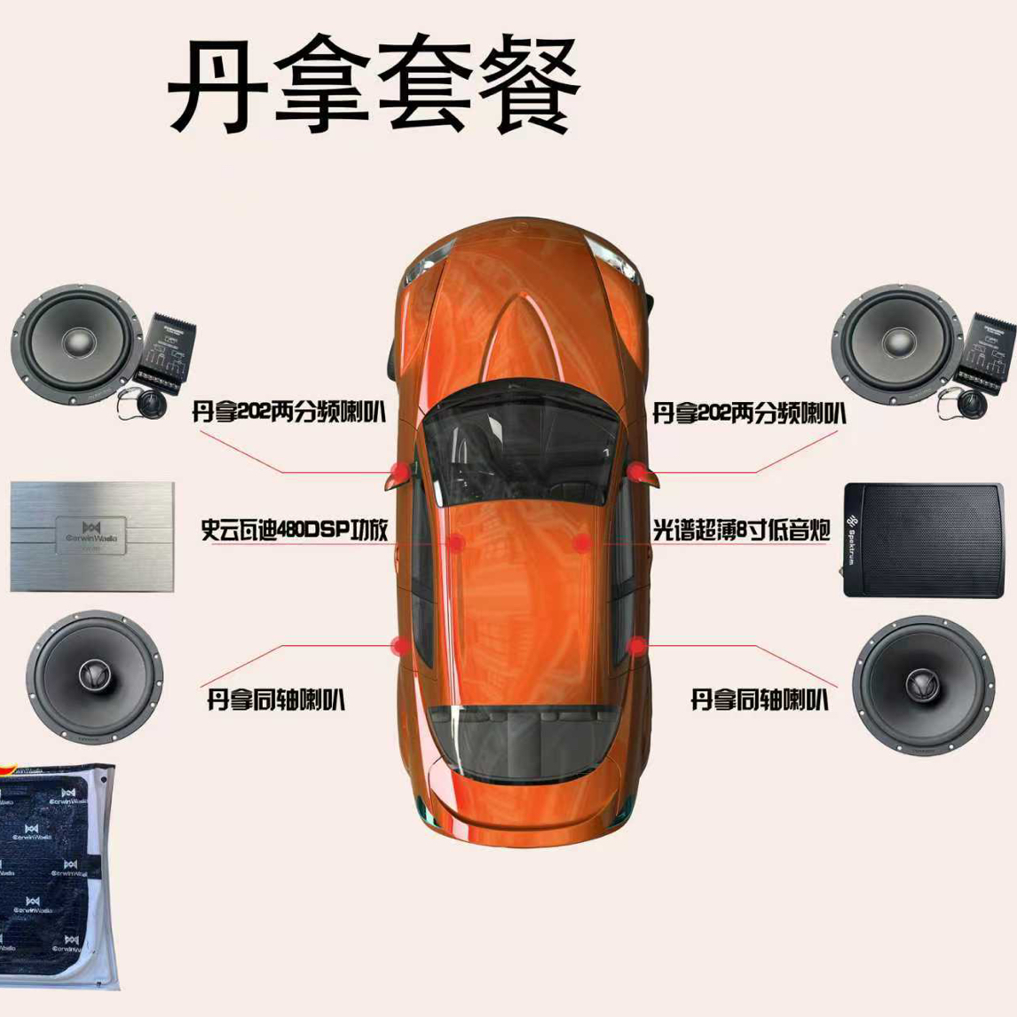 丹拿7喇叭音响配置车载低音炮