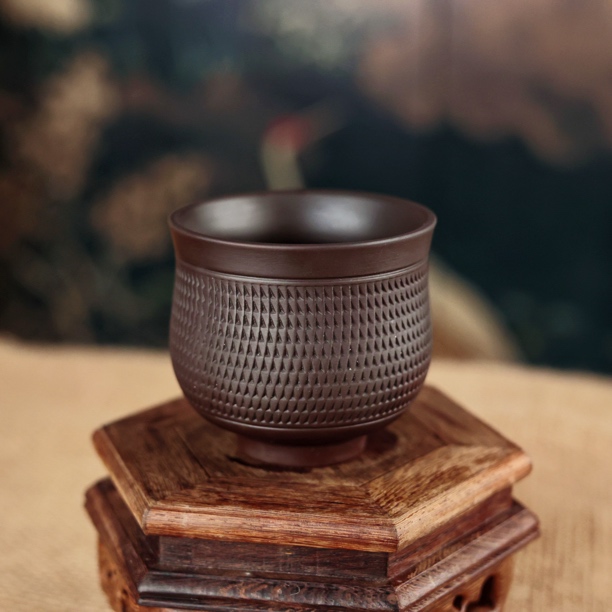 紫陶跳刀大容量主人杯品茗杯茶杯（品茗阁）