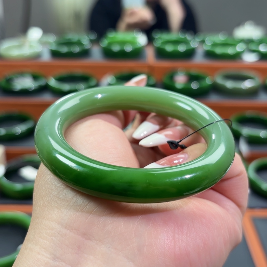 和田玉未镶嵌手镯56-57