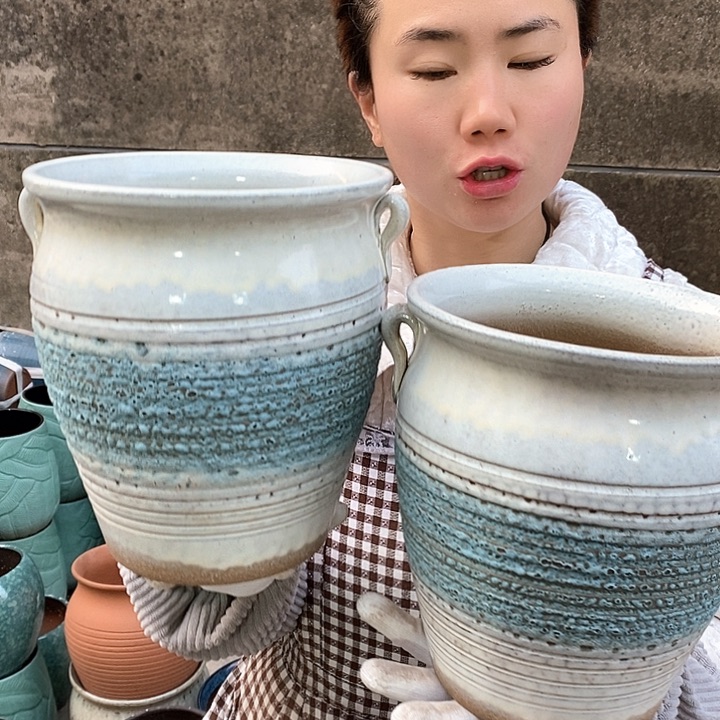 紫砂花盆正品口18高21