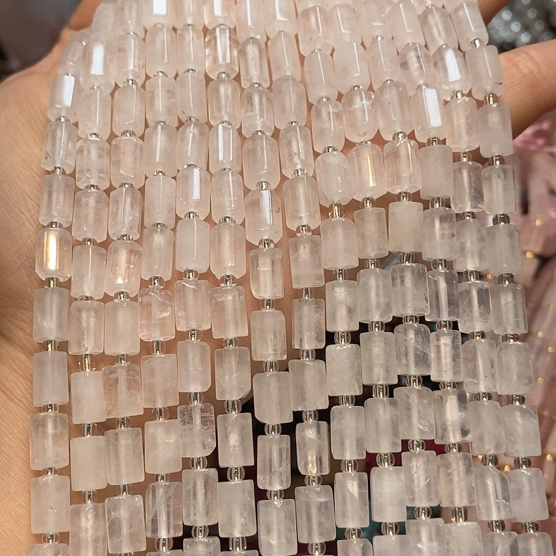 玛瑙/玉髓未镶嵌珠宝半成品天然白水晶六角柱6✖️9