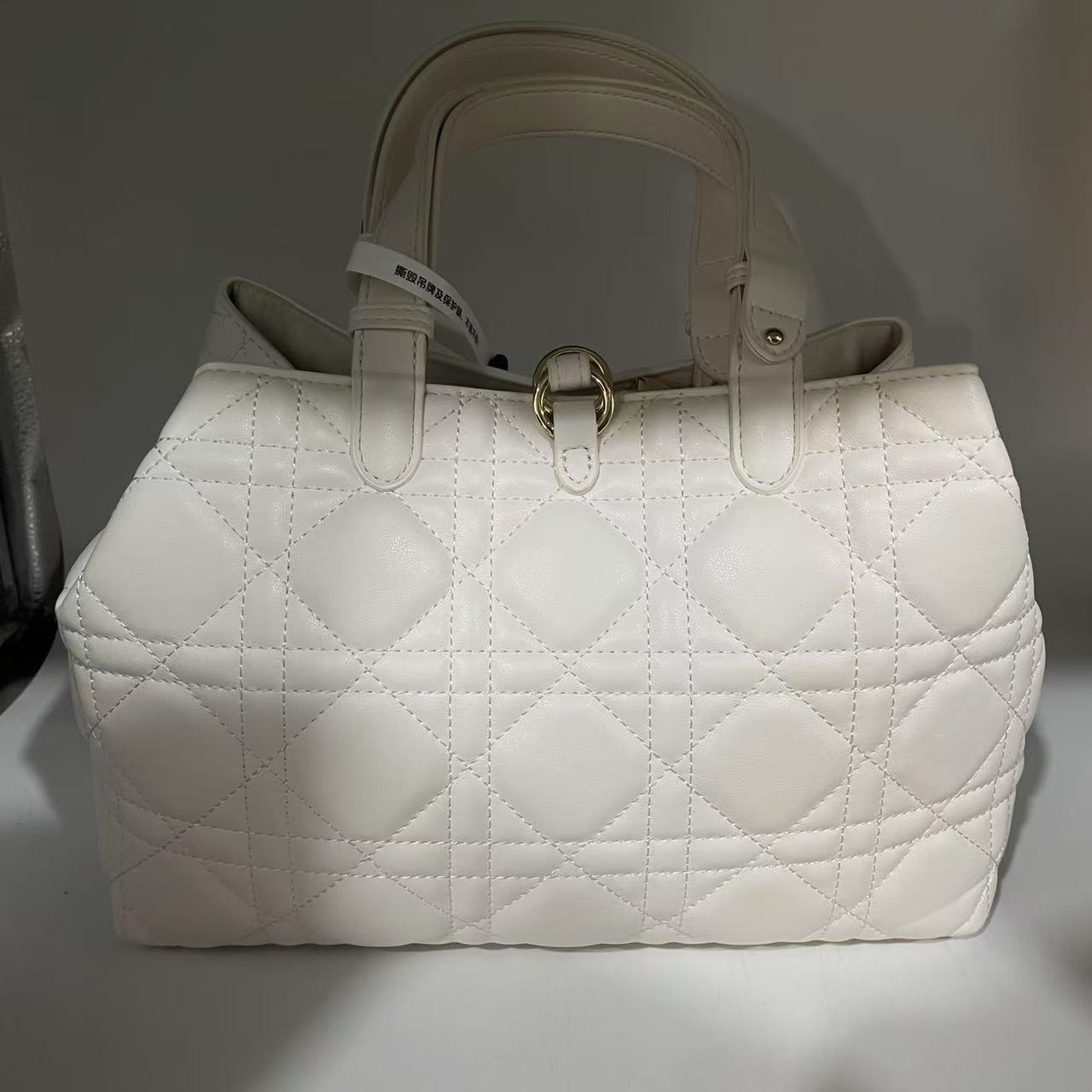 LQ-WITH-QUEEN真皮女包5格手提白色著0204