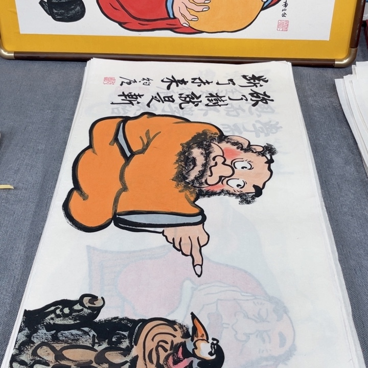 国画手绘禅意画一物一拍