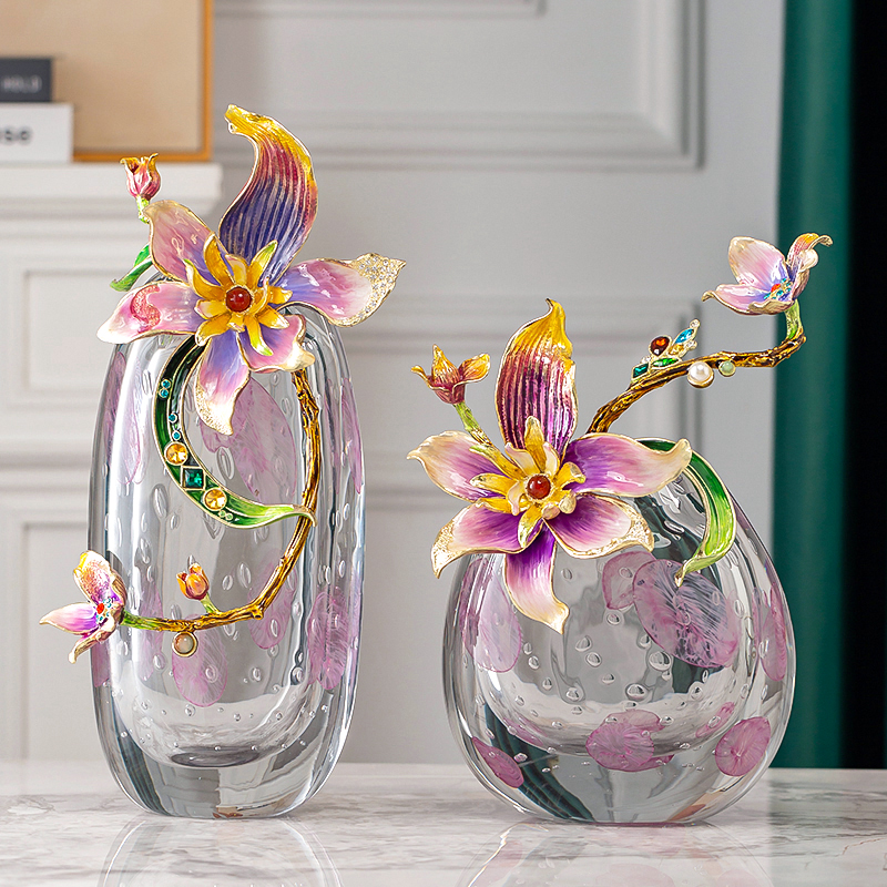 【韵美格】花漾年华琉璃珐琅彩花瓶轻奢摆件高档客厅家居装饰品新房