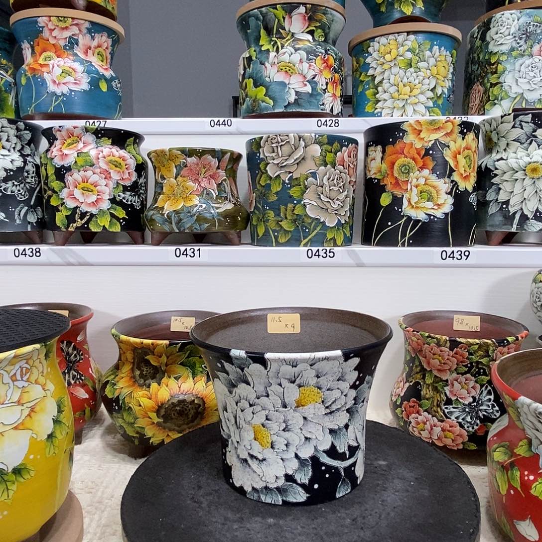 一***^塞尼陶艺手绘花盆