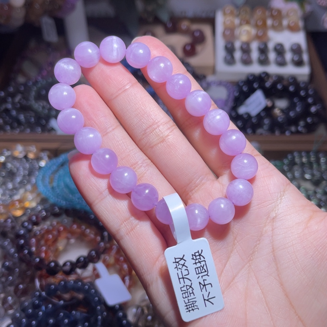 水晶手串未镶嵌紫锂辉