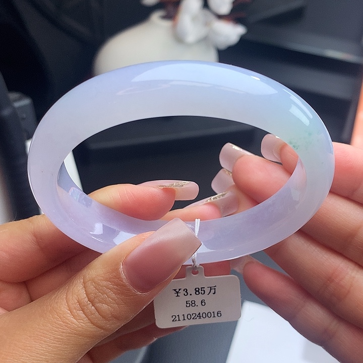 未镶嵌手镯翡翠58.6冰紫贵妃