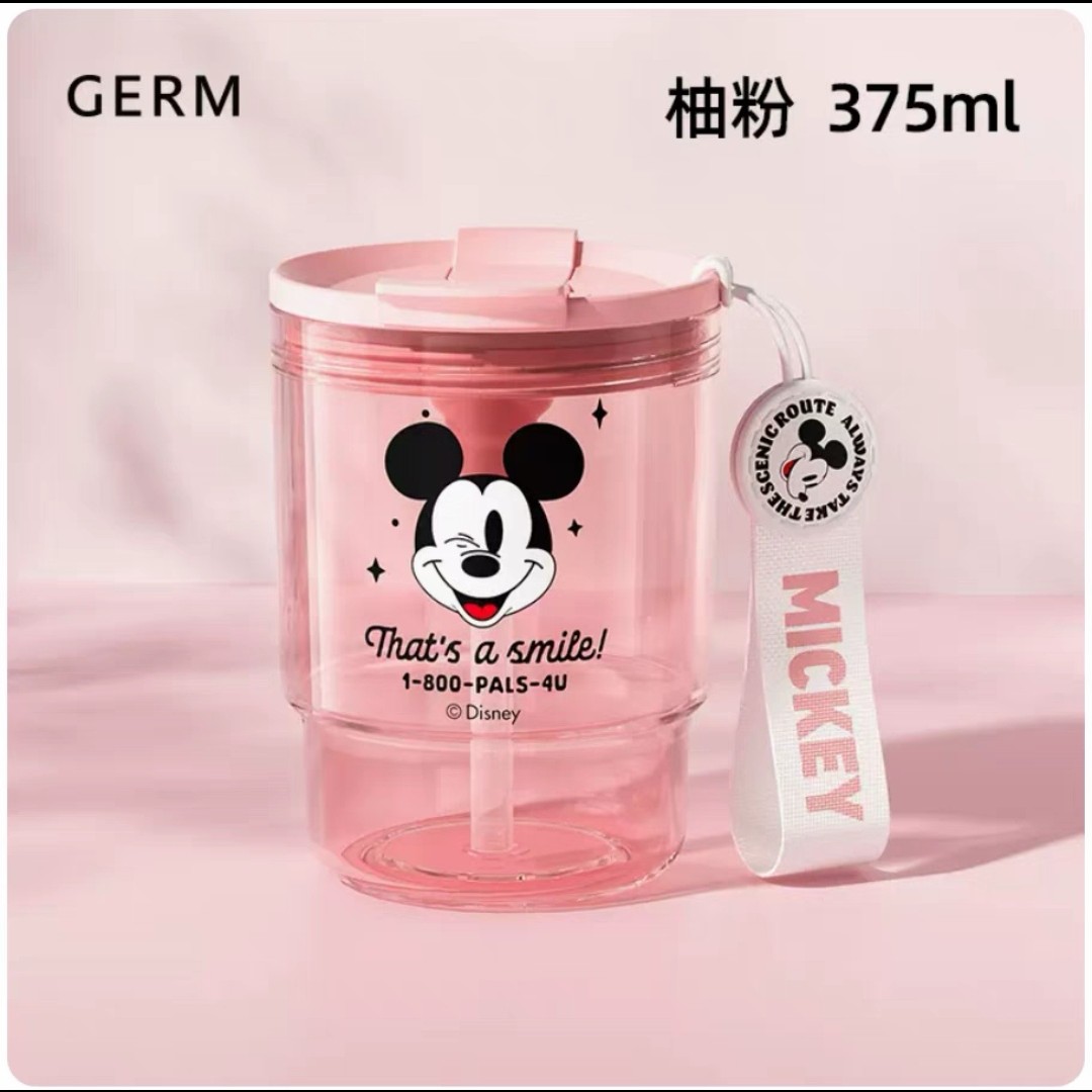 格沵GERM迪士尼吸管水杯女高颜值咖啡杯学生夏季网红便携随行杯子