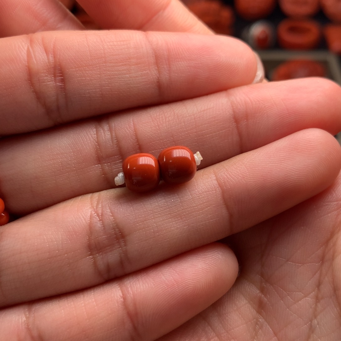 南红玛瑙老型对珠7+未镶嵌