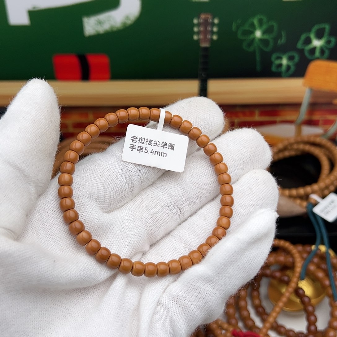发***财橄榄核手串核尖单圈5.4㎜