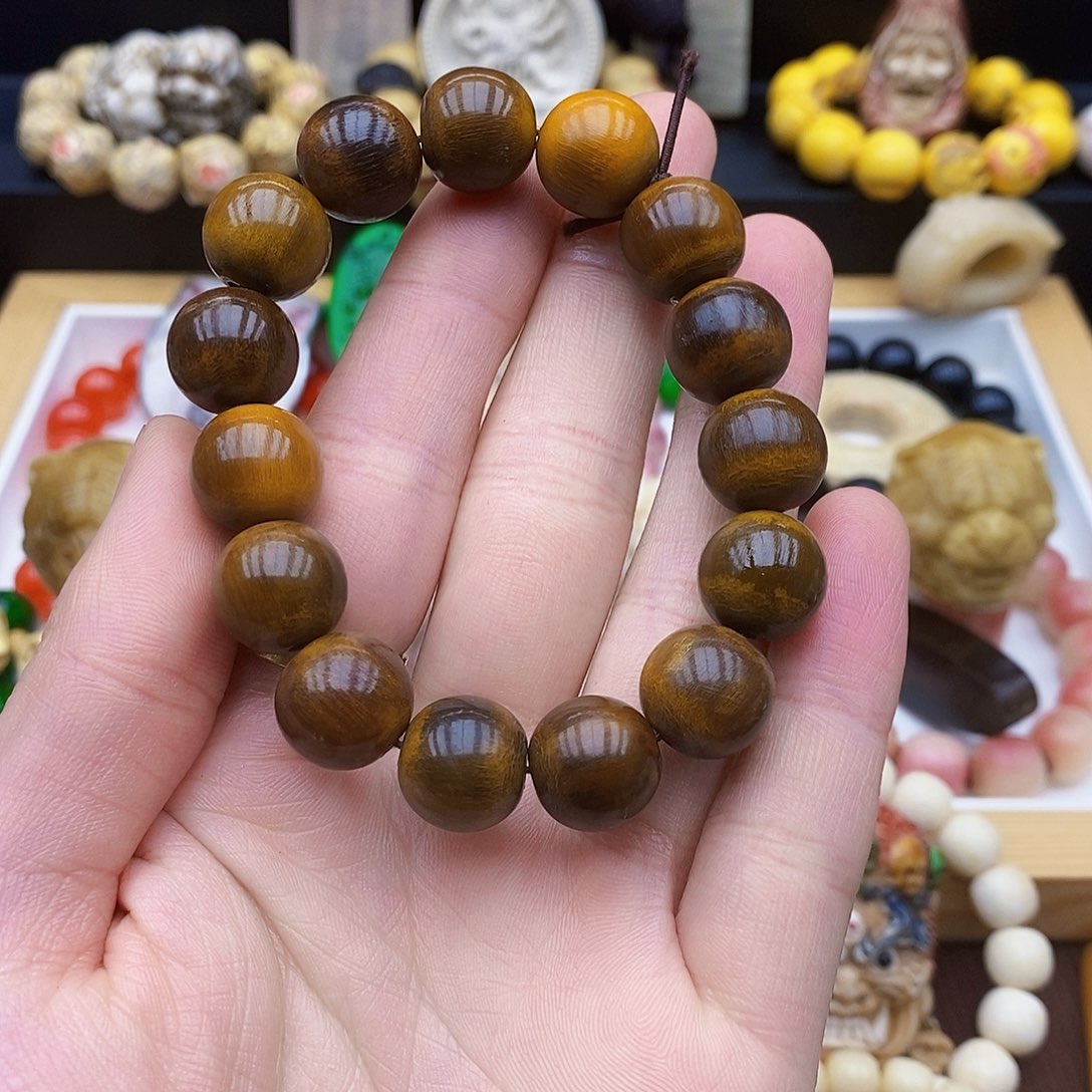 驼骨手串/手链14mm金丝牦牛