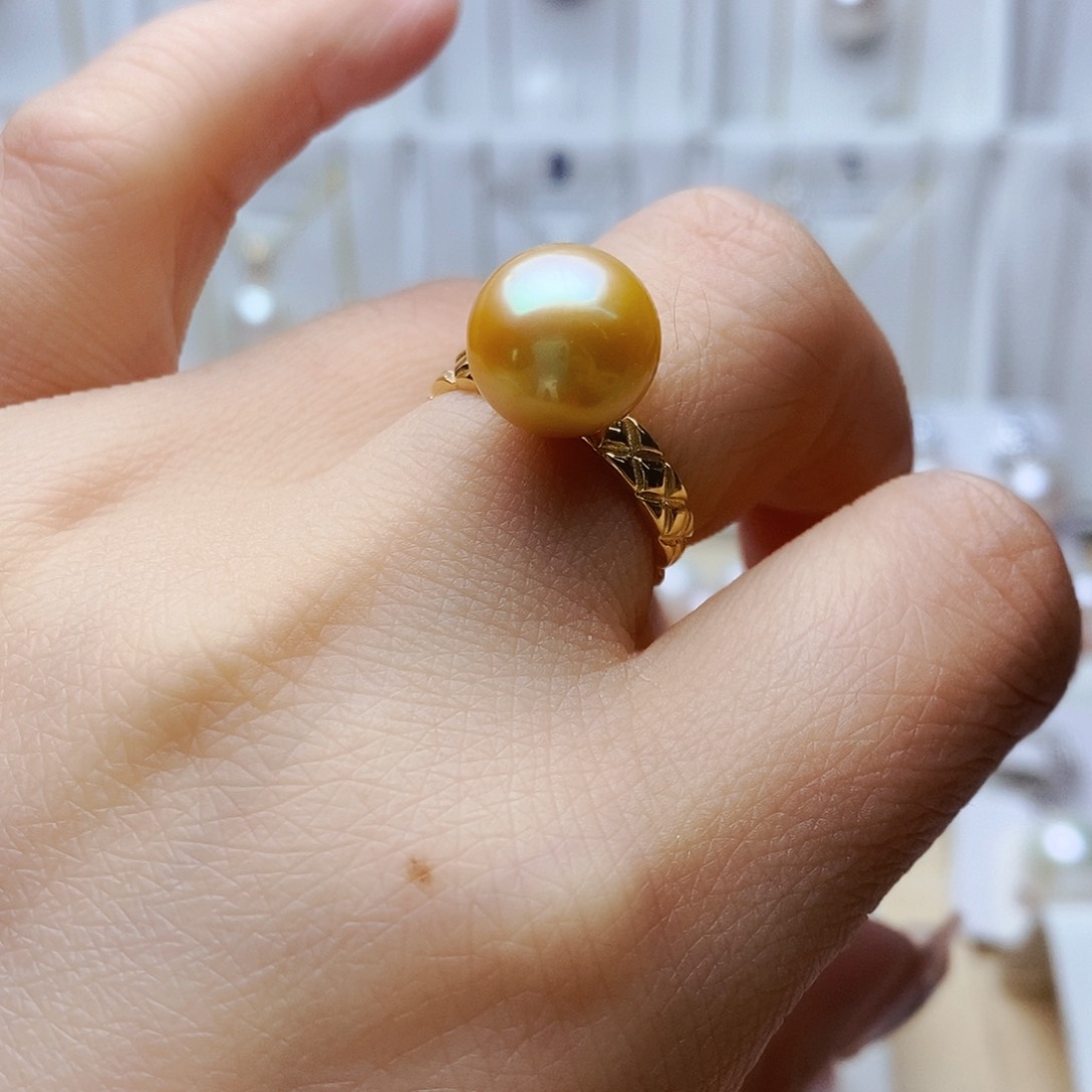 淡水珍珠戒指银S925镶嵌