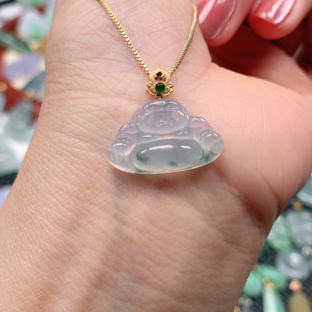 【闪购商品】翡翠吊坠(不含链)18K金镶嵌