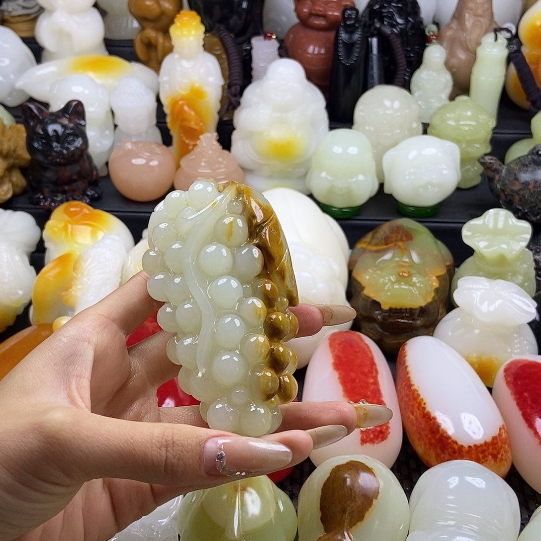 无花朵原石雕刻把件