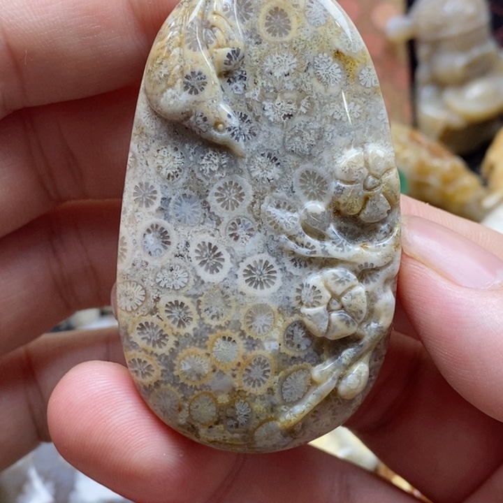 硅化珊瑚（珊瑚玉）颈饰未镶嵌