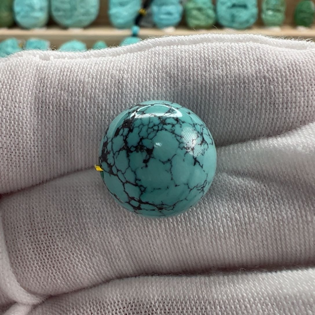 未镶嵌绿松石圆珠14.2mm