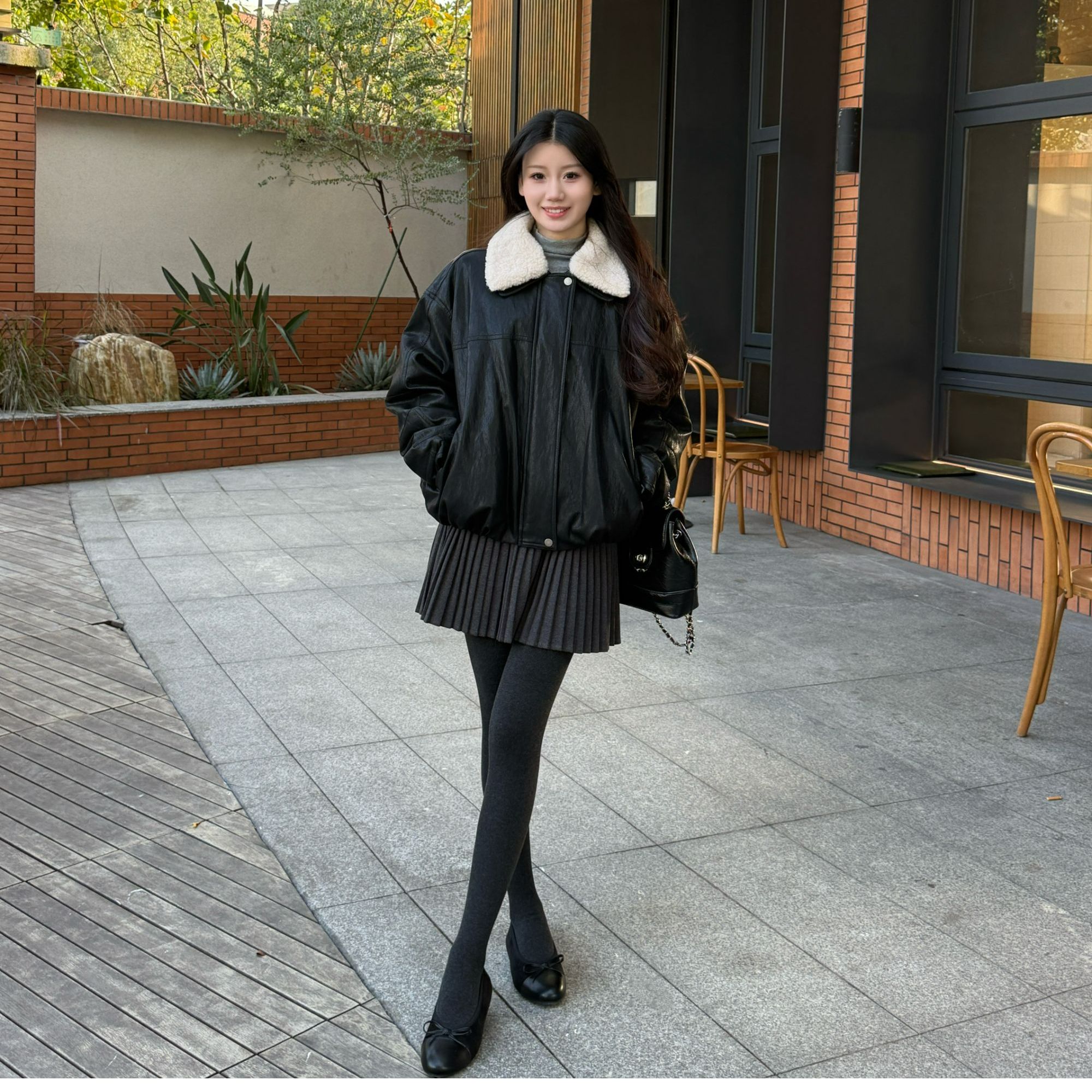 韩系羊羔毛皮夹克短款大衣皮毛一体外套2025冬新款