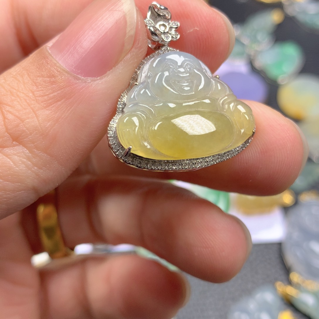 【闪购商品】翡翠颈饰18K金镶嵌考**?翡翠