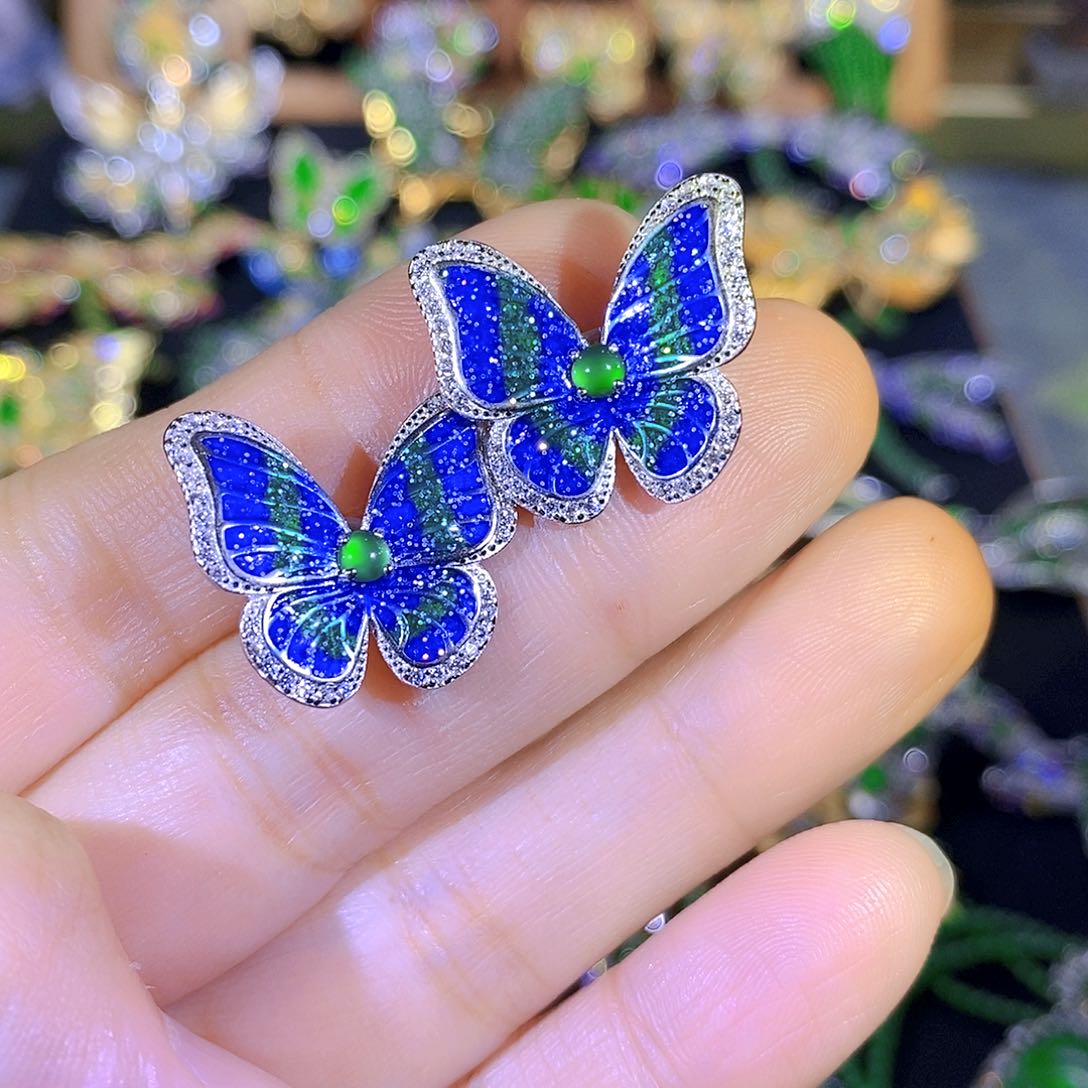 吊坠(不含链)银S925镶嵌翡翠