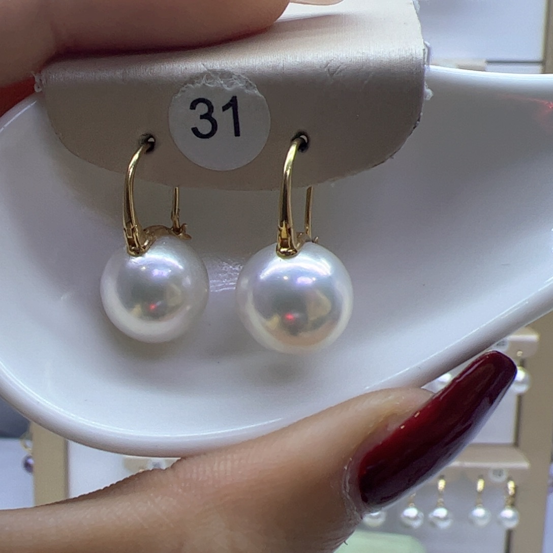淡水珍珠耳饰18K金镶嵌