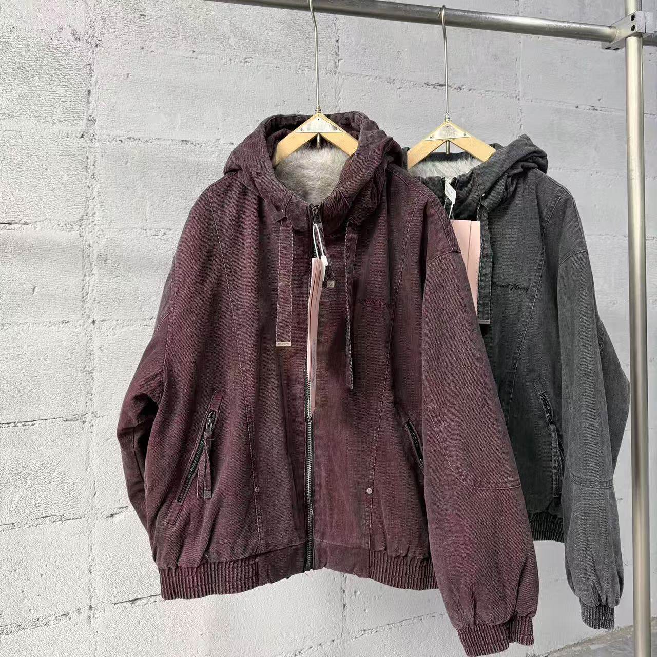 ZN.潮牌高品水洗牛仔棉布座山雕棉服男#9032