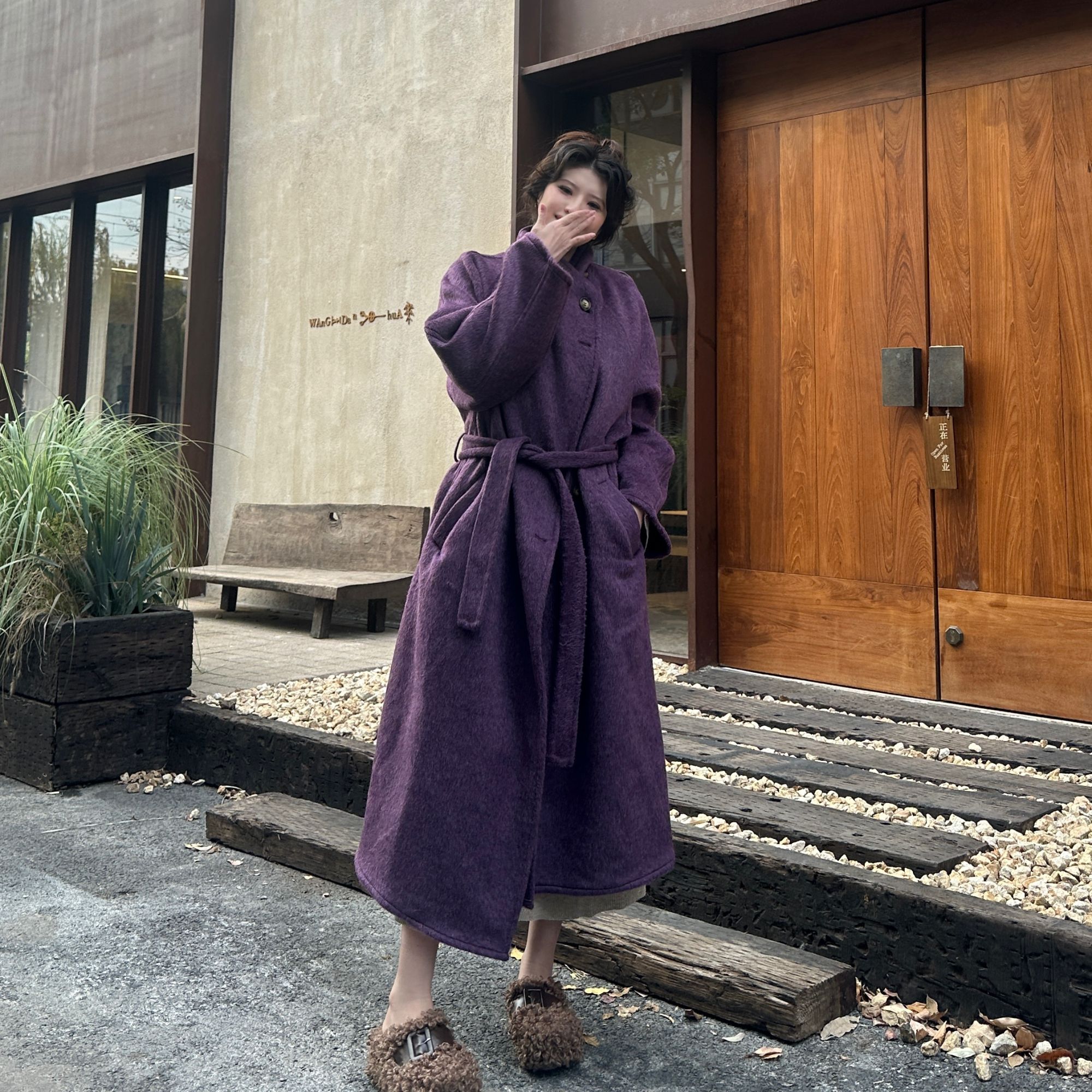 【鹿溪儿Lucy】2025新款立领超显瘦松弛时尚羊毛大衣