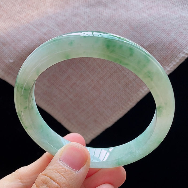 59圈24804冰糯种水飘花翡翠手镯子正圈玉手环天然A货  a16