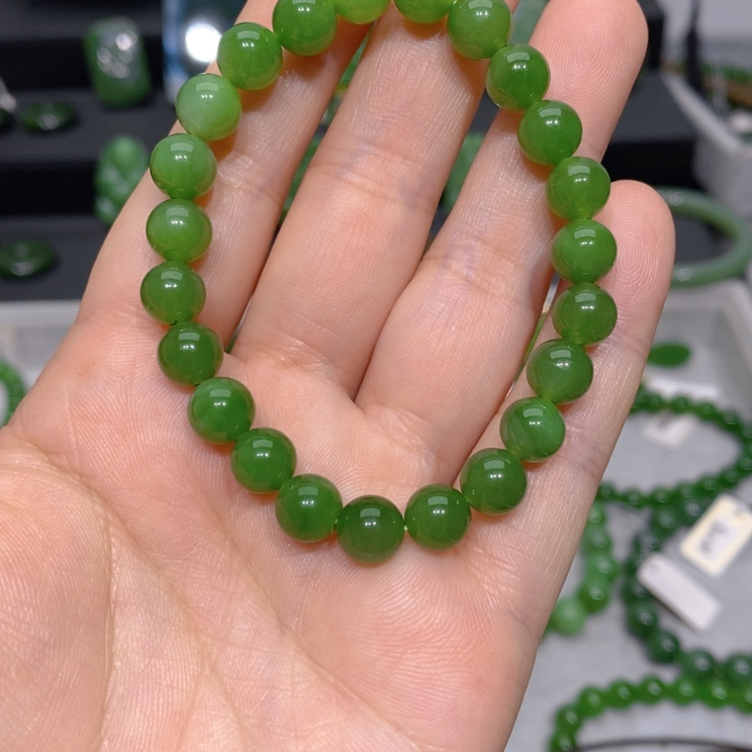 手链未镶嵌和田玉（碧玉）