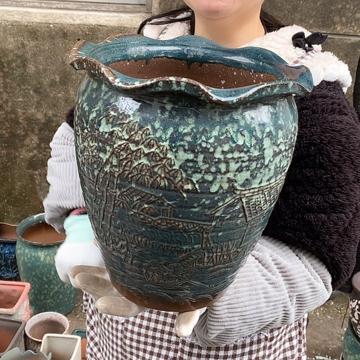 紫砂花盆瑕疵口24高27