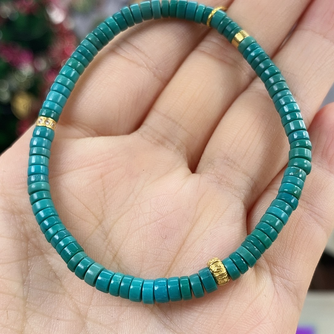 绿松石18K金镶嵌珠宝奇石