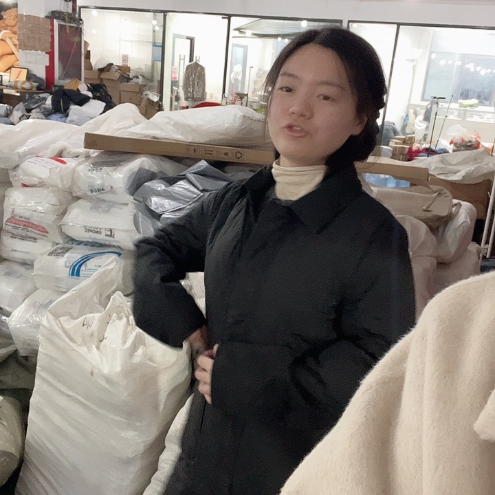 长款黑色棉服S码啦啦