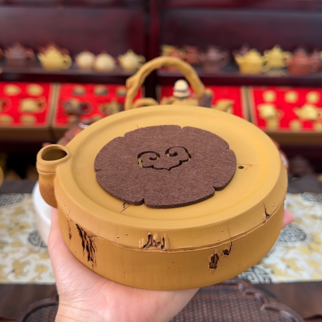 茶壶段泥竹节壶承