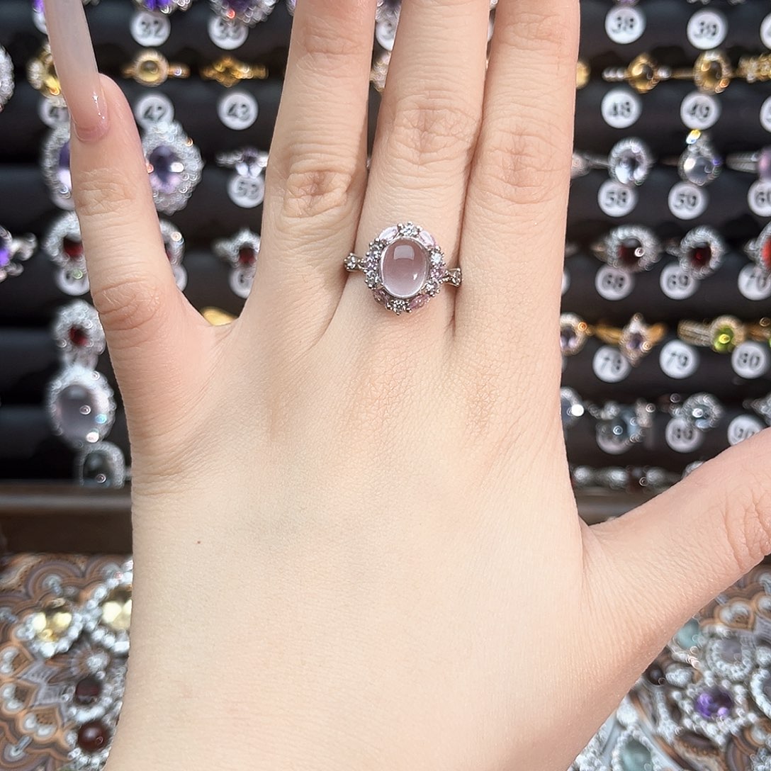 银S925镶嵌戒指烟晶