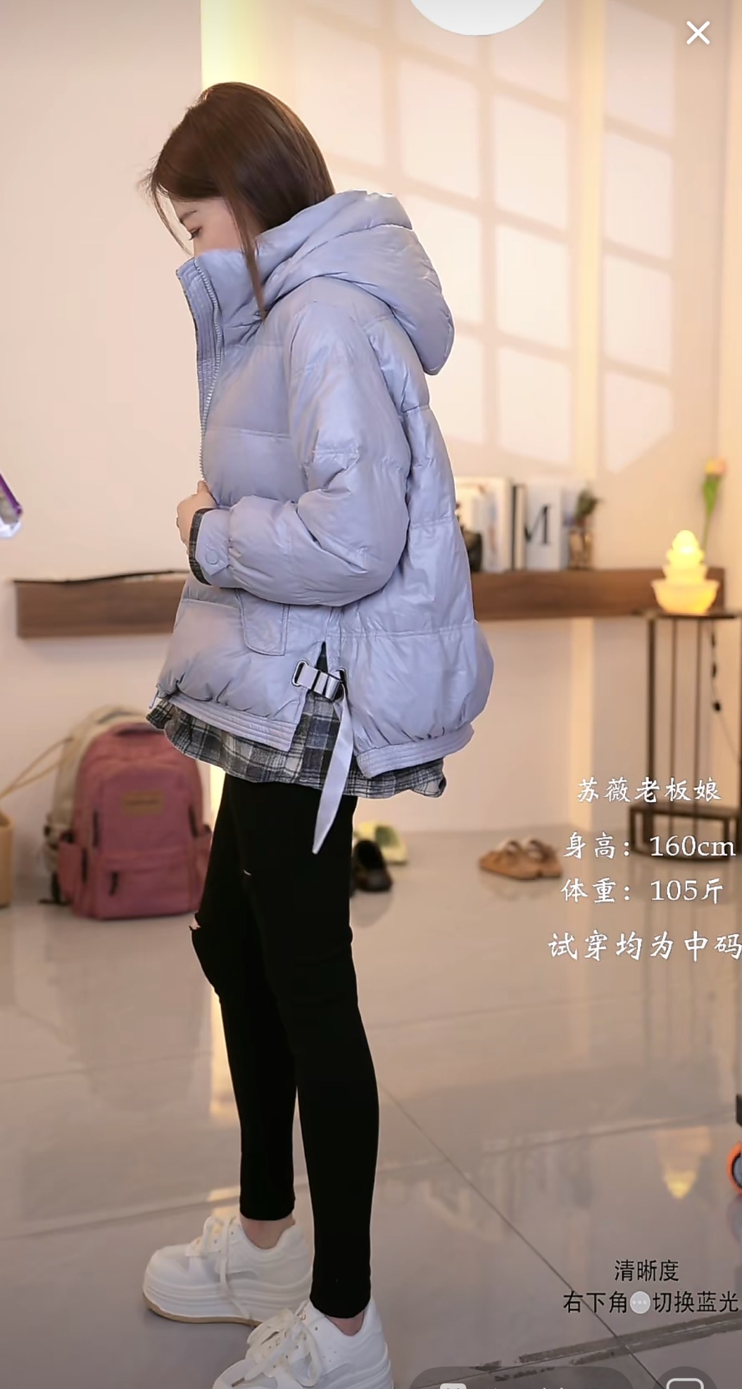 90白鸭绒！冬款加厚连帽小个子休闲百搭羽绒服 991635