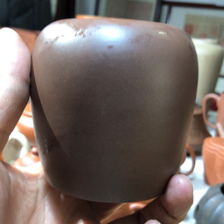 紫砂茶杯宜兴紫砂直形杯、半手工精制