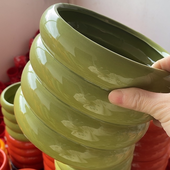 陶盆有孔 瑕疵针孔漏釉介意勿拍外口 18外高15