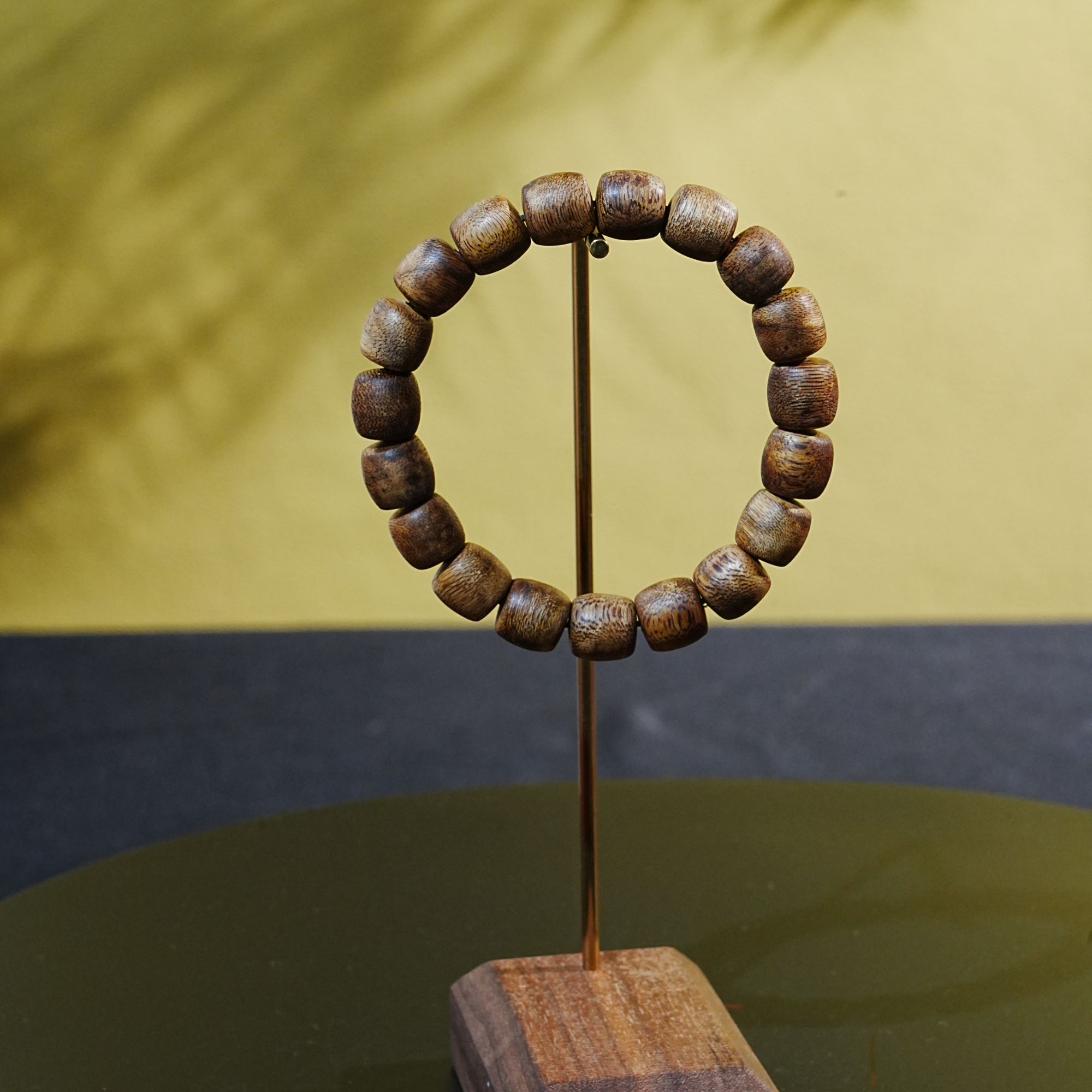 越南金丝虎斑棋老料沉香桶珠手串1.09x1.04cm 7.87g 250909050 F