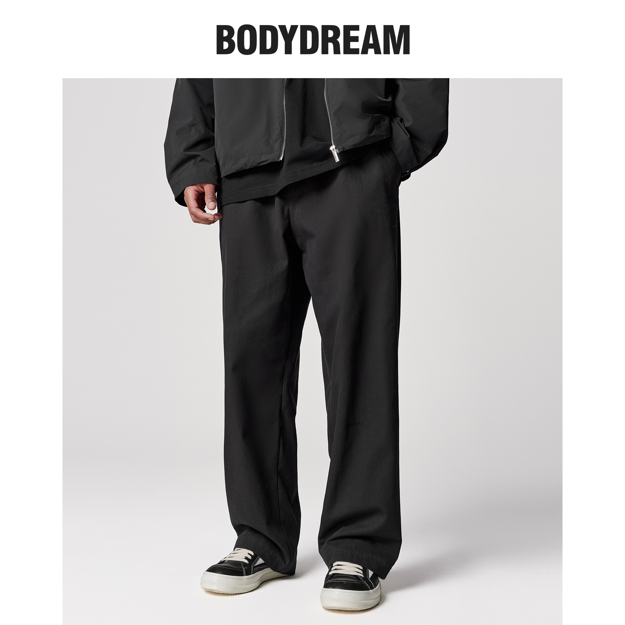 BODYDREAM纯棉直筒休闲裤男士新款裤子美式刺绣潮牌宽松长裤卫裤
