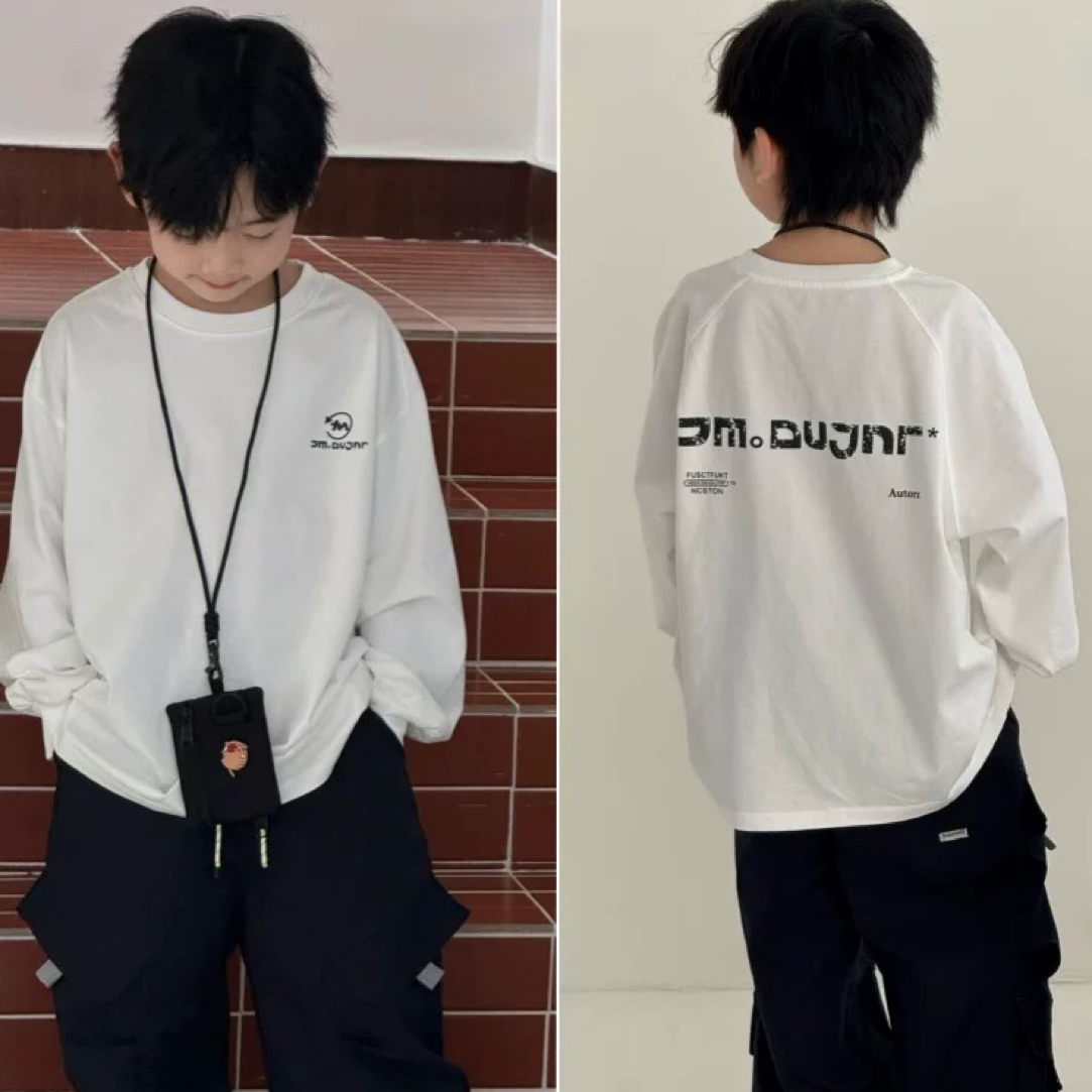 （偏大）2025秋季爆款百搭白色卫衣T大E小E5501