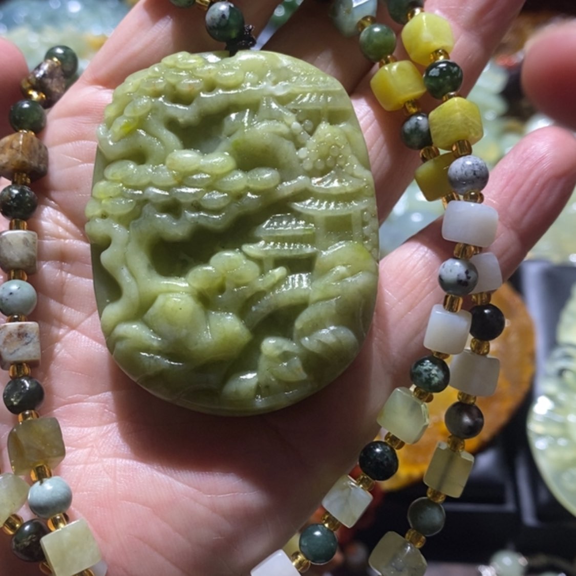 【闪购商品】岫玉毛衣链未镶嵌