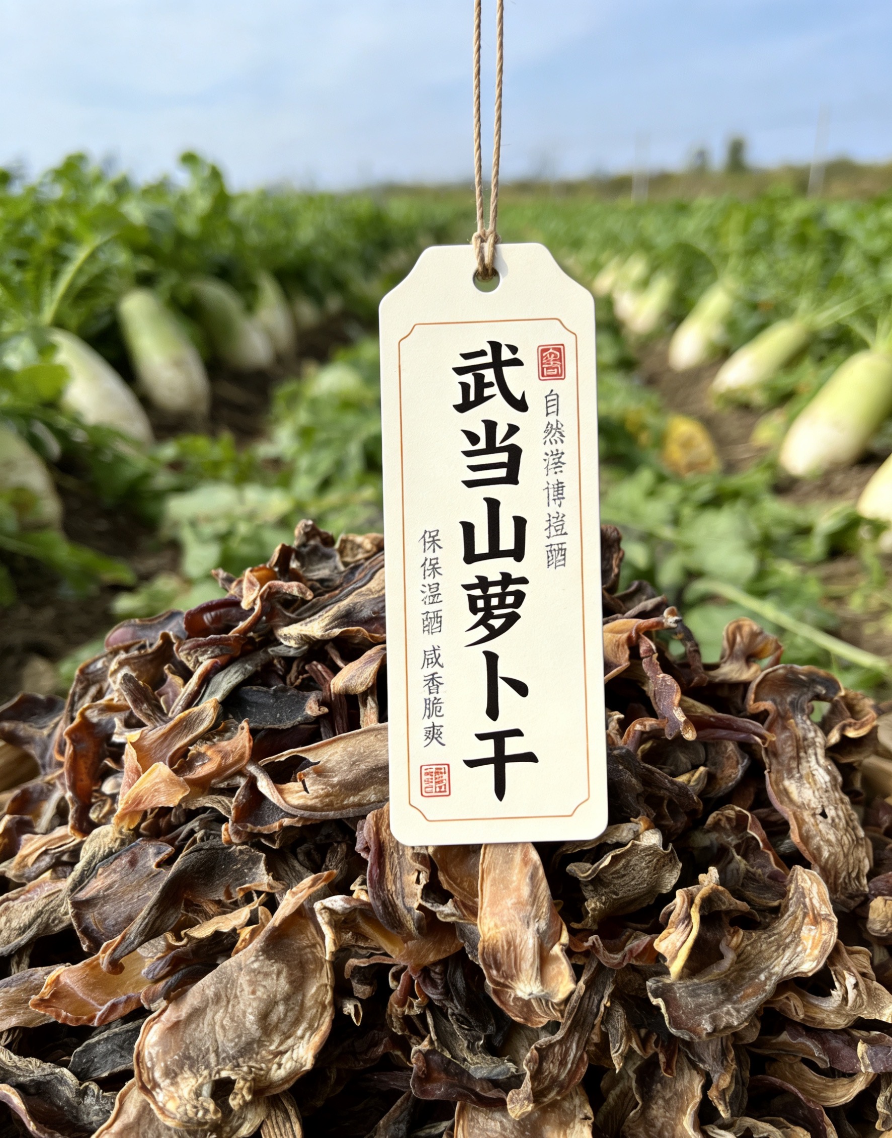 武当山高山农家自晒的干萝卜干