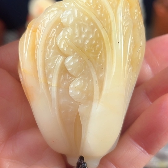 老挝石手把件白菜