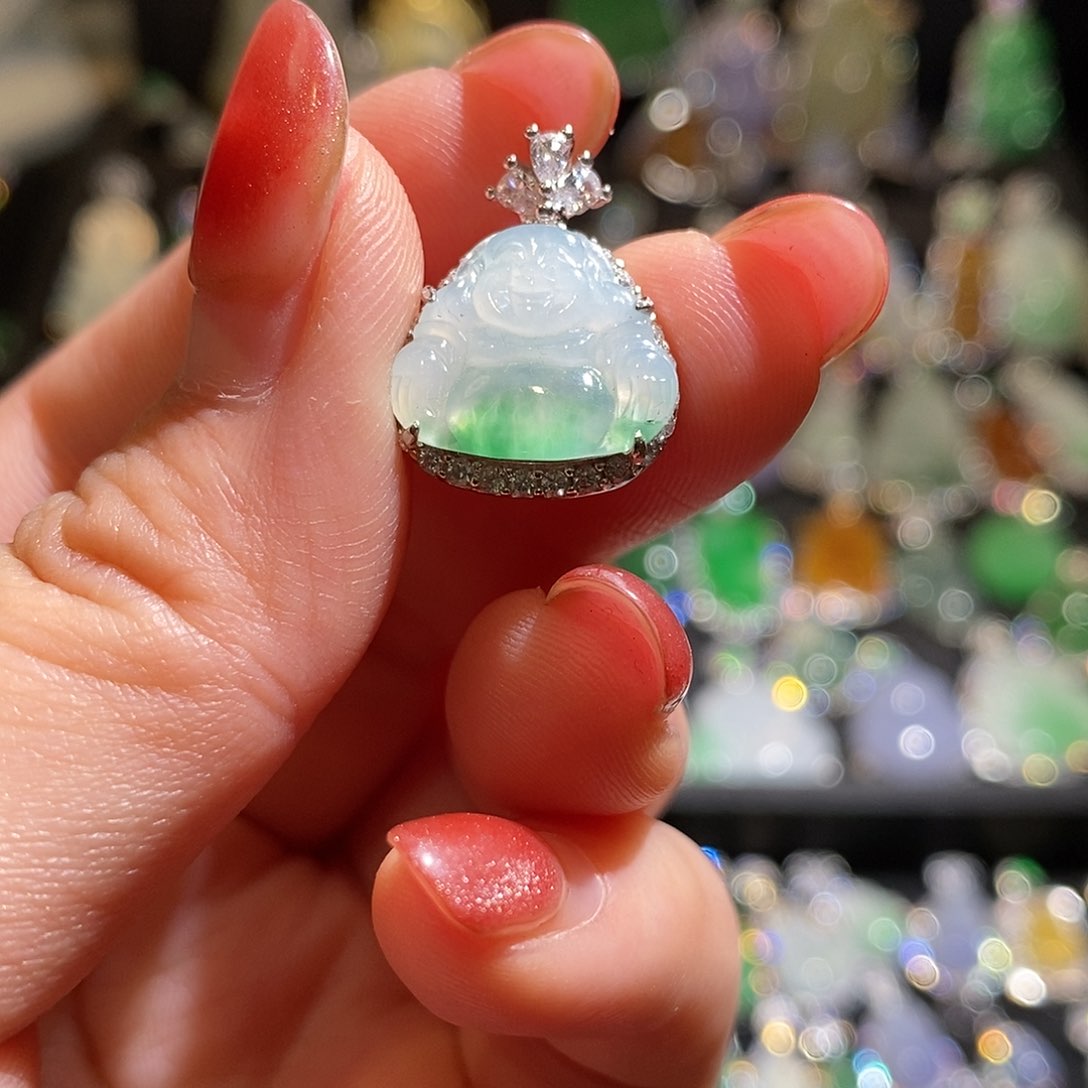 颈饰银S925镶嵌翡翠天然翡翠