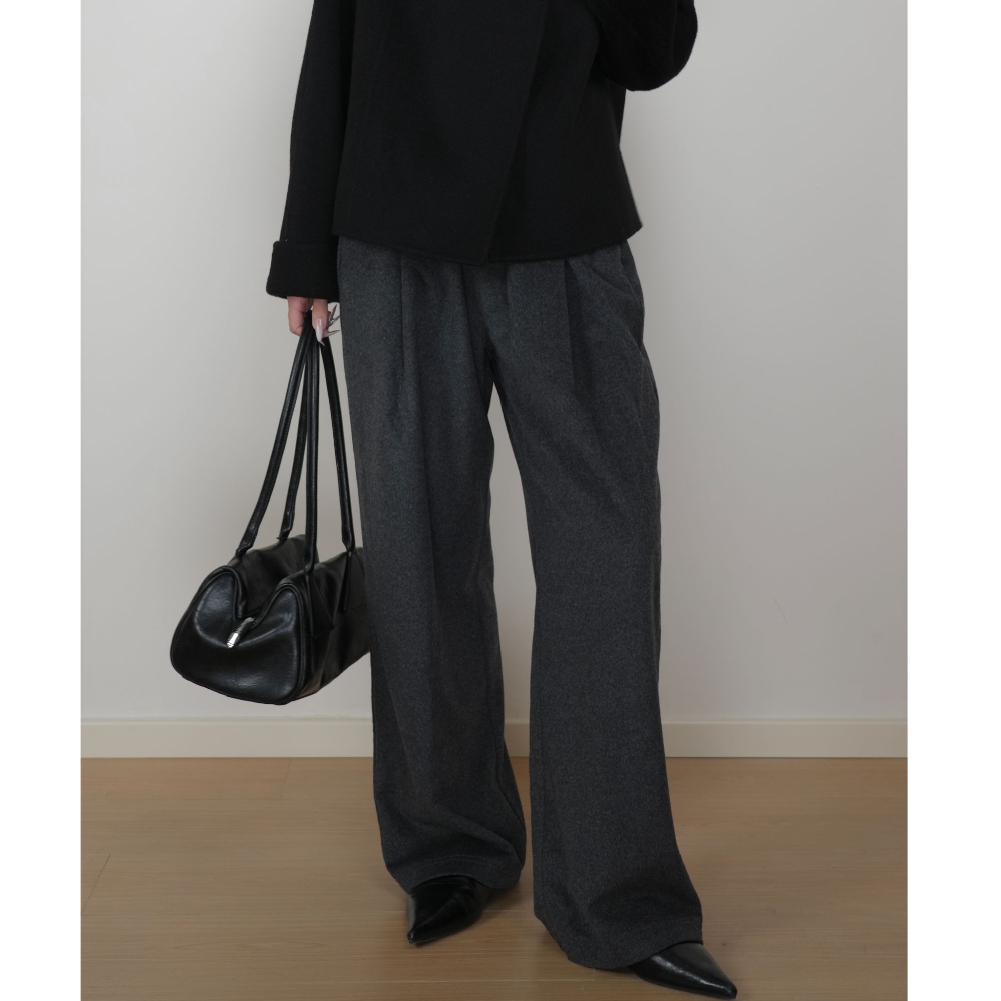 秋冬新款羊绒阔腿裤